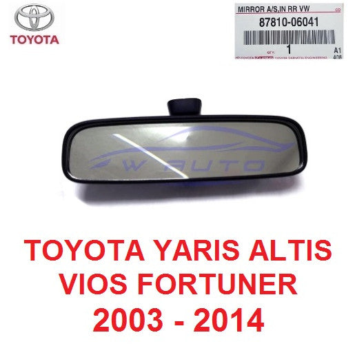 แท้ศูนย์ กระจกมองหลัง TOYOTA YARIS ALTIS VIOS FORTUNER 2003 - 2014 กระจกในเก๋ง กระจกในรถ อัลติส วีออส ฟอร์จูเนอร์ ยาริส