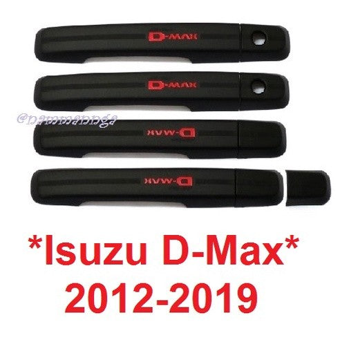 ครอบมือเปิดประตู Isuzu DMax 2012 - 2019 อีซูซุ ดีแม็กซ์ 1.9 สีดำด้าน โลโก้แดง ครอบมือดึง D MAX ดีแมค ครอบมือจับประตู - Image 8