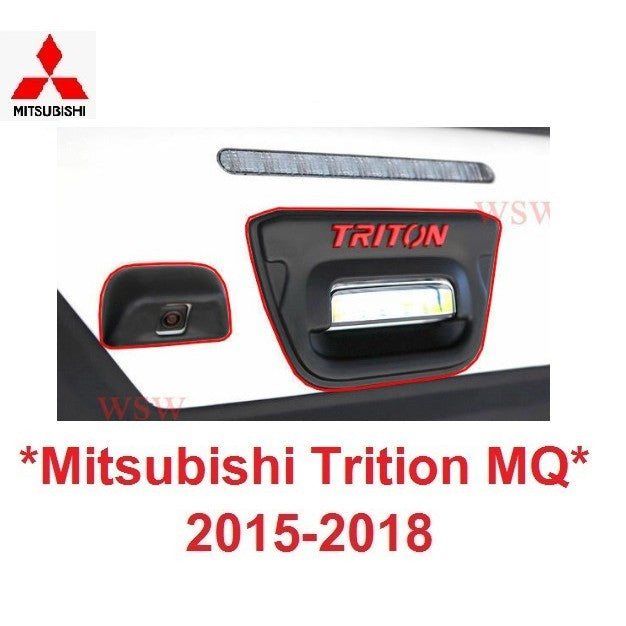 1ชุด ครอบเบ้าท้าย ครอบกล้อง Mitsubishi Triton MQ 2014-2018 สีดำ มิตซูบิชิ ไทรทัน ครอบมือดึงฝาท้าย ถาดรองมือเปิดท้าย