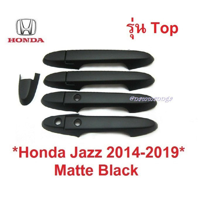 Top ครอบมือจับประตู HONDA JAZZ 2014-2019 สีดำด้าน Smart key รถยนต์ ฮอนด้า แจ๊ส ครอบมือดึง ครอบมือเปิดประตู ที่ดึงประตู