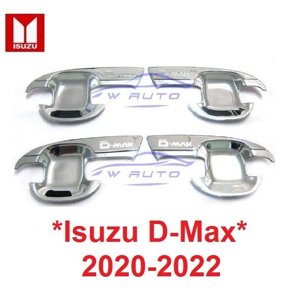 ถาดรองมือเปิดประตู Isuzu D-max อีซูซุ ดีแมค 2020 - 2023 ดีแม็กซ์ ชุบโครเมี่ยม Dmax เบ้ารองมือเปิด เบ้ากันรอย เบ้ามือจับ