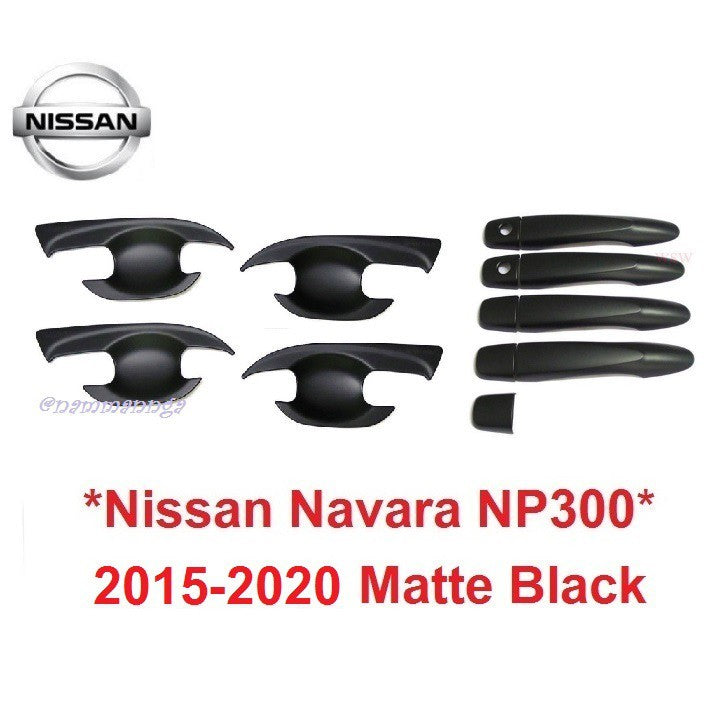 เบ้ารองมือเปิด 1ชุด Nissan Navara NP300 2014-2020 ดำด้าน นิสสัน นาวาร่า ถาดรองมือเปิดประตู ครอบมือจับประตู เบ้ากันรอย