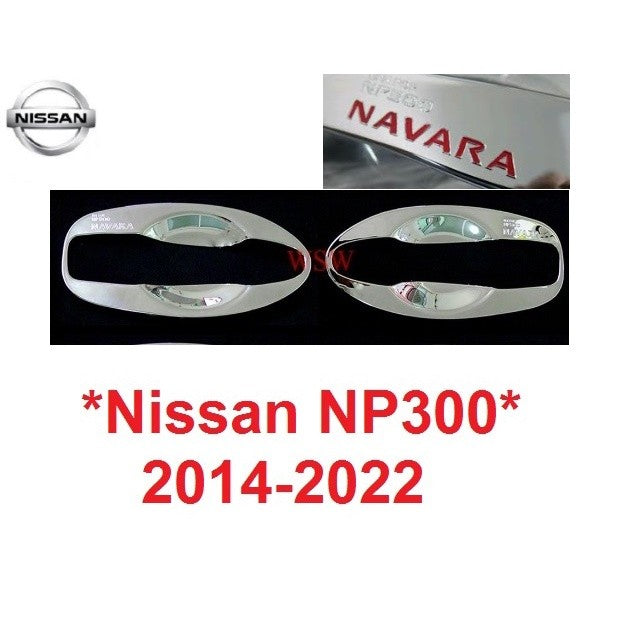 โลโก้แดง เบ้ากันรอย Nissan Navara NP300 2014 - 2022 นิสสัน นาวาร่า เบ้ามือจับประตู ถาดรองมือเปิดประตู เบ้ารองมือเปิด - Image 6