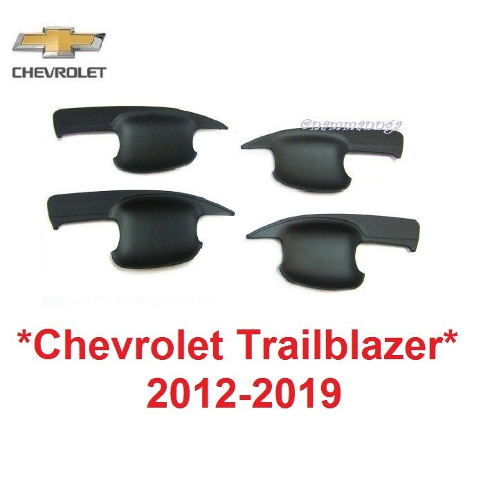 เบ้ารองมือเปิด Chevrolet Trailblazer 2012 - 2019 ดำด้าน เชฟโรเลตเทรล เบลเซอร์ ถาดรองมือเปิดประตู เบ้ากันรอย