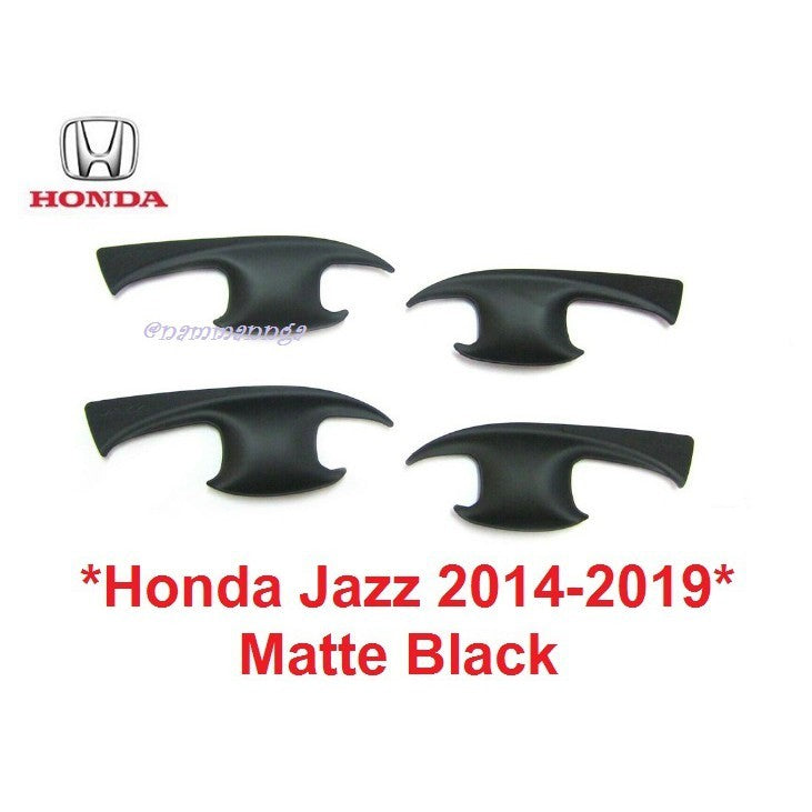 เบ้ารองมือเปิด HONDA JAZZ HATCHBACK 2014-2018 สีดำด้าน ฮอนด้า แจ๊ส เบ้ากันรอย ถาดรองมือเปิดประตู เบ้ามือ ถ้วยมือเปิด