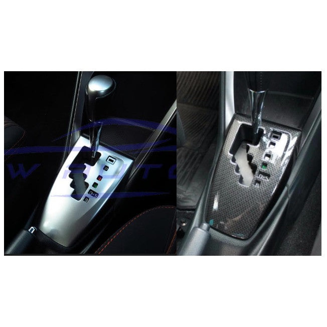 ครอบเกียร์ ลายแคฟล่า Toyota Yaris 2014 2015 2016 2017 โตโยต้า ยาริส ฝาครอบเกียร์ ครอบ ขอบเกียร์ ครอบแป้นเกียร์ - Image 2