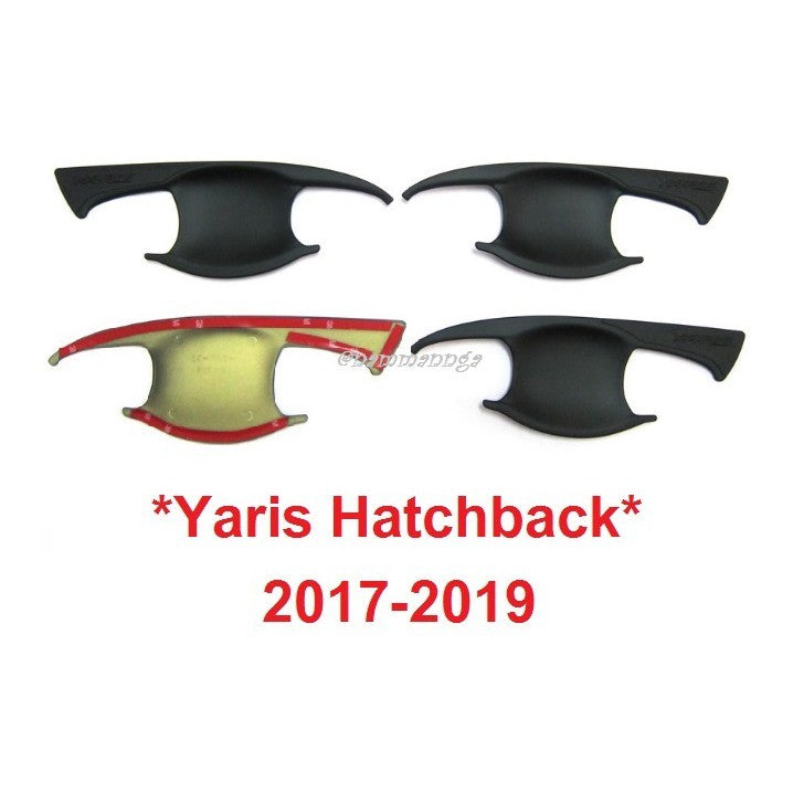 ดำด้าน เบ้ารองมือเปิด Toyota Yaris Ativ 2017 - 2020 โตโยต้า ยาริส เอทีฟ ถาดรองมือเปิดประตู เบ้ามือจับประตู ถาดรองมือเปิด - Image 2