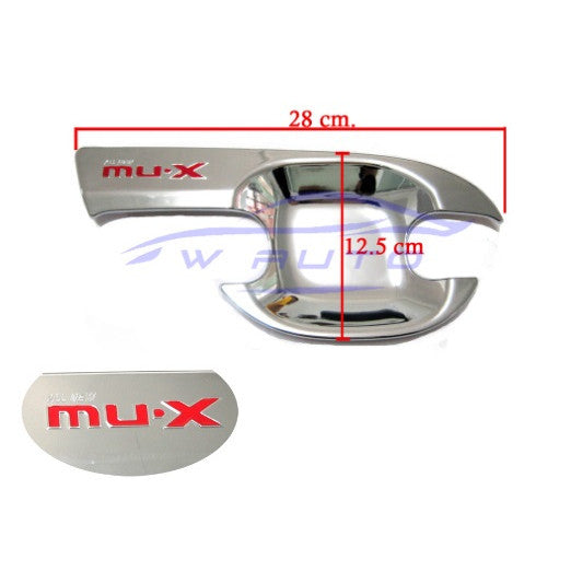 เบ้ากันรอย Isuzu mu x MU-X 2020 2021- 2023 อีซูซุ มิวเอ็กซ์ โลโก้แดง ถาดรองมือเปิดประตู เบ้ามือจับประตู เบ้ารองมือเปิด - Image 2