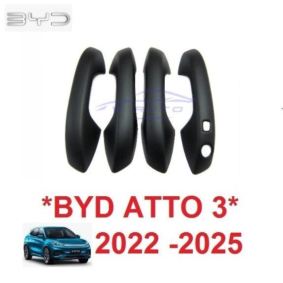 ครอบมือจับประตู สีดำ BYD ATTO 3 ATTO3 2022 - 2025 ใส่ร่วมกันได้ บีวายดี ออตโต้ ครอบมือเปิดประตู ฝาครอบ มือจับประตู - Image 7