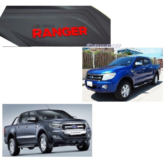 เบ้ามือ เบ้ารองมือเปิด Ford Ranger 2012 - 2021 ดำด้าน โลโก้แดง ฟอร์ดเรนเจอร์ ถาดรองมือเปิด ประตู ถ้วยมือเปิด เบ้ากันรอย - Image 2