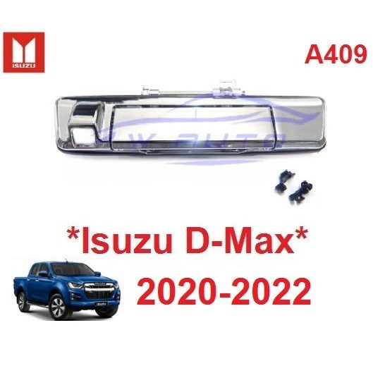 อะไหล่ มือเปิดท้ายกระบะ Isuzu D-max 2020 - 2022 อีซูซุ ดีแม็กซ์ สีชุบ มือดึงท้าย มือดึงฝาท้าย ดีแมค มีรูกล้อง Dmax