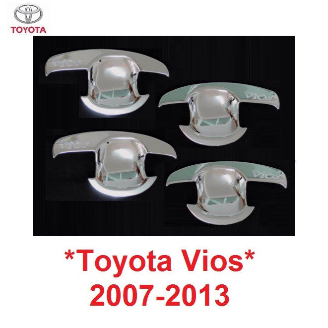 เบ้ามือจับประตู Toyota Vios 2007 - 2013 ชุบโครเมี่ยม โตโยต้า วีออส เบ้ามือ เบ้ากันรอย ถาดรองมือเปิด เบ้ารองมือเปิด