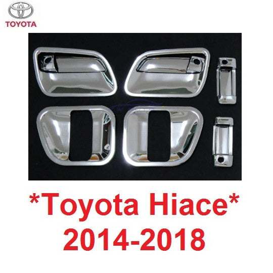 1ชุด รถตู้ ถาดรองมือเปิดประตู Toyota HIACE 2014 - 2018 โตโยต้าไฮเอซ คอมมิวเตอร์ เบ้ามือเปิด ครอบมือเปิด ครอบมือจับประตู