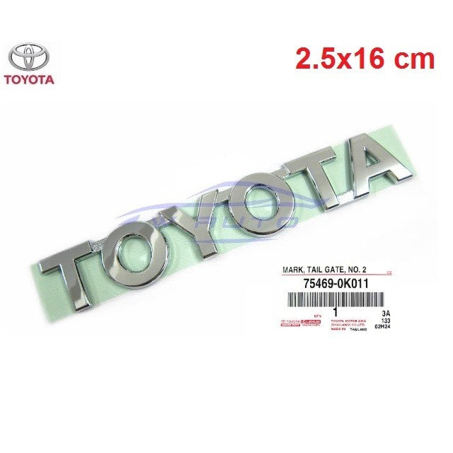ยาว16ซม แท้ศูนย์ TOYOTA logo โตโยต้า โลโก้ ป้าย ชุบโครม โครเมี่ยม RAV4 YARIS PRADO HIACE MR2 MRS CAMRY ALTIS