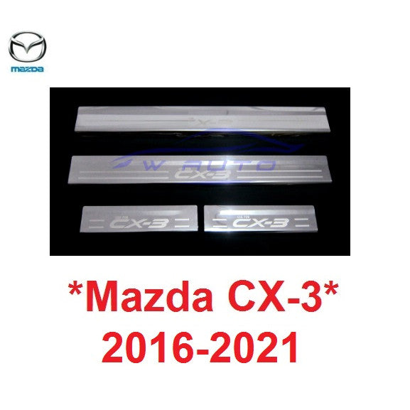 ชายบันไดประตู มาสด้า ซีเอ็กซ์3 CX3 2016 - 2021 ชายบันได Mazda CX-3 กันรอยประตู สแตนเลส สคัพเพลท CX3 2017 2018 2019 2020