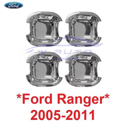 สั่ง3วัน เบ้ารองมือเปิด ฟอร์ด เรนเจอร์ 2005 - 2011 ชุบโครเมี่ยม Ford Ranger ถาดรองมือเปิดประตู เบ้ามือจับประตู