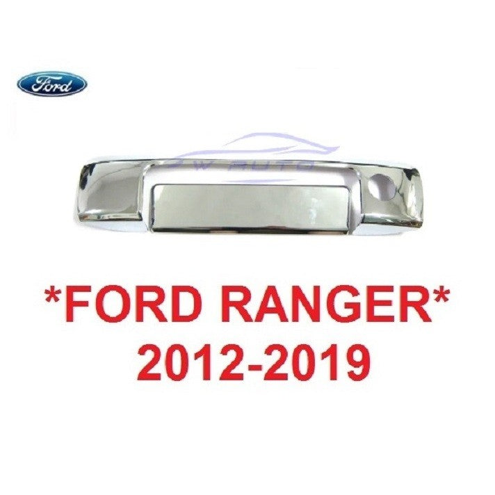 ครอบมือเปิดท้ายรถ มีรูกุญแจ FORD RANGER PX 2012 - 2019 ฟอร์ด เรนเจอร์ ครอบมือดึงท้ายรถ ครอบมือเปิดท้าย สีชุบโครเมื่ยม