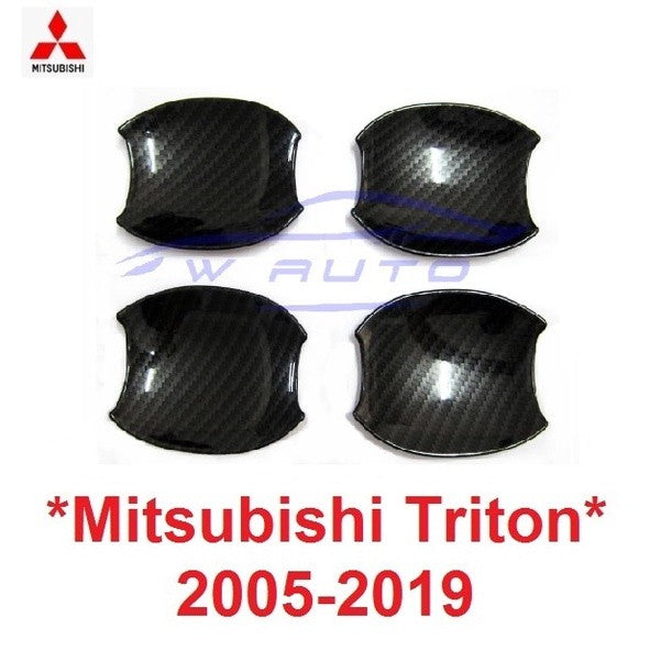 ถาดรองมือเปิดประตู ลายเคฟล่า Mitsubishi triton 2005 - 2019 มิตซูบิชิ ไทรทัน ถ้วยรองมือเปิด คาร์บอน เบ้ารองมือเปิด เบ้า