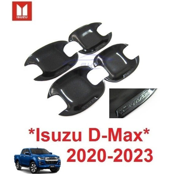 สีดำเงา ถาดรองมือเปิดประตู Isuzu D-Max อีซูซุ ดีแม็กซ์ 2020 2021 2022 2023 2024 dmax d max เบ้ากันรอย ดีแมค เบ้ามือ