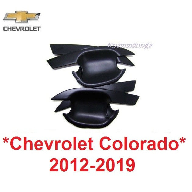 สีดำด้าน เบ้ารองมือเปิด Chevrolet Colorado 2012 - 2019 เชฟโรเลต โคโลราโด ถาดรอง เบ้ามือจับประตู เบ้ามือ เบ้ากันรอย