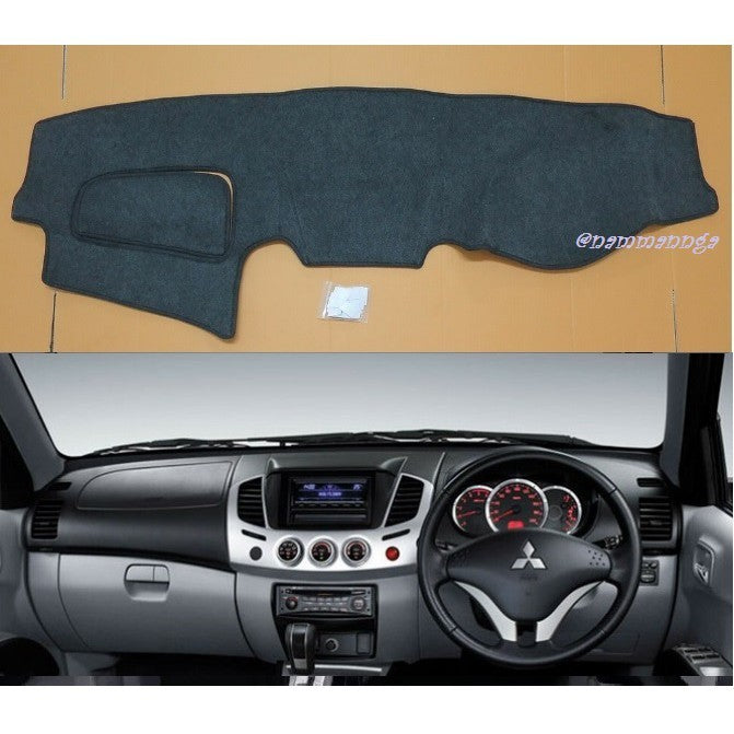 คนนั่งมีAirbag พรมปูคอนโซล หน้ารถ Mitsubishi Triton 2005 - 2014 มิตซูบิชิ ไทรทัน ไตรตัน พรมแผงหน้าปัด หน้ารถ ในรถ - Image 2