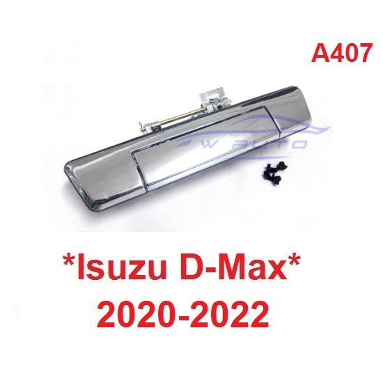 ไม่มีรูกล้อง มือเปิดท้ายกระบะ Isuzu Dmax D-max 2020-2022 อีซูซุ ดีแม็กซ์ มือดึงท้ายกระบะ มือดึงฝาท้าย ดีแมค อะไหล่ สีชุบ
