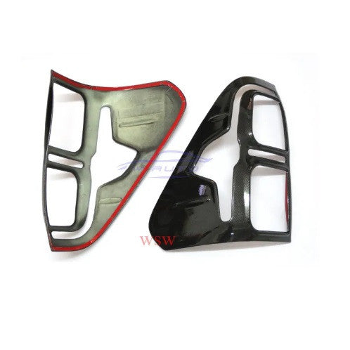 ครอบไฟท้าย โตโยต้า รีโว่ ร๊อคโค่ 2015 - 2020 TOYOTA REVO ROCCO ไฟท้าย ฝาไฟท้าย ลายเคฟล่า ฝาครอบไฟท้าย 2017 2018 2019 - Image 2