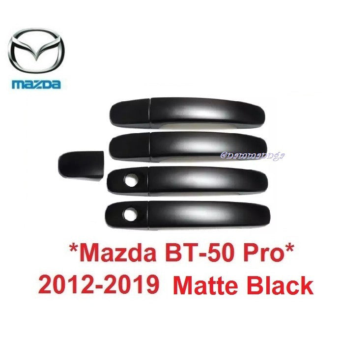 Mazda BT50 Pro 2012-2019 ดำด้าน ครอบมือจับประตู มาสด้า บีที50 ครอบมือดึงประตู ครอบมือเปิด ประตู รุ่นไม่มีรู bt-50 bt 50