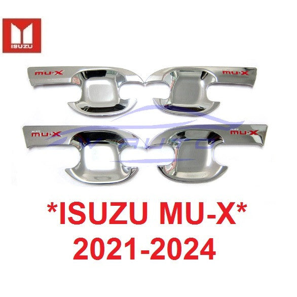 เบ้ากันรอย Isuzu mu x MU-X 2020 2021- 2023 อีซูซุ มิวเอ็กซ์ โลโก้แดง ถาดรองมือเปิดประตู เบ้ามือจับประตู เบ้ารองมือเปิด