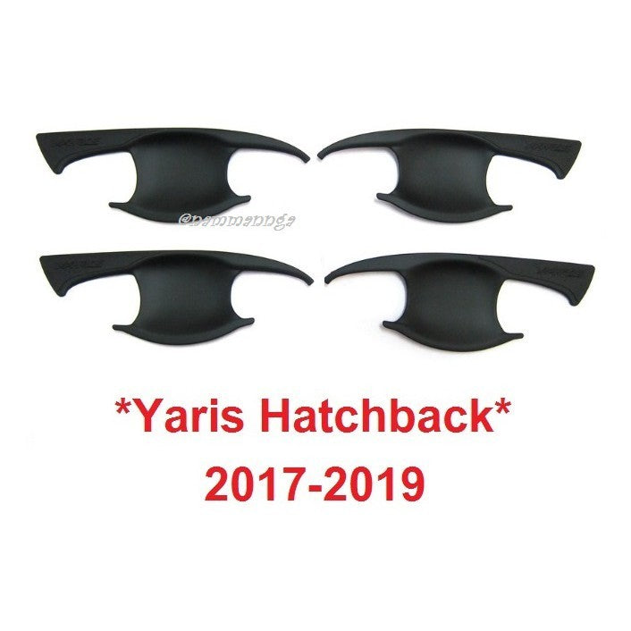 ดำด้าน เบ้ารองมือเปิด Toyota Yaris Ativ 2017 - 2020 โตโยต้า ยาริส เอทีฟ ถาดรองมือเปิดประตู เบ้ามือจับประตู ถาดรองมือเปิด