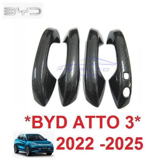 ครอบมือจับประตู ลายเคฟล่า BYD ATTO 3 ATTO3 2022 - 2025 ใส่ร่วมกันได้ บีวายดี ออตโต้ ครอบมือเปิดประตู ฝาครอบ มือจับประตู