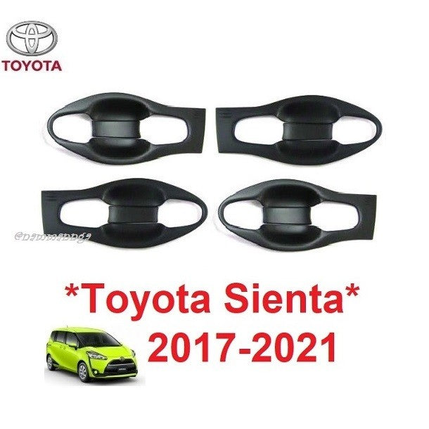 ดำด้าน เบ้ารองมือเปิด Toyota Sienta XP 2017 - 2020 2021 โตโยต้า เซียนต้า ถาดรองมือเปิดประตู ถ้วยรองมือ กันรอย 2018 เบ้า
