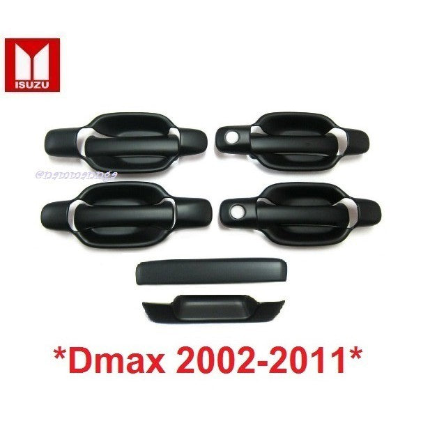 ชุด 4ประตู เบ้ารองมือ Isuzu Dmax 2002 2003 - 2011 ดำด้าน อีซูซุ ดีแม็ค ครอบมือเปิด ครอบมือเปิดท้าย ถาดรองมือเปิด d max