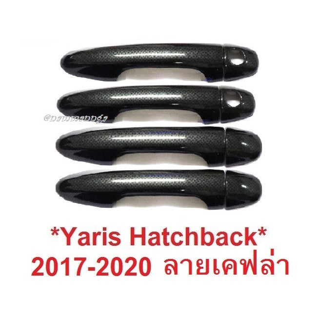 ไม่top ครอบมือดึงประตู Toyota Yaris Ativ Hatchback 2017-2020 ลายเคฟล่า โตโยต้า ยาริส ครอบมือเปิด กันรอย ประตู