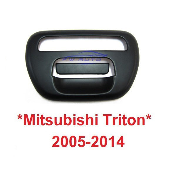 แบบแปะ ดำด้าน ครอบมือเปิดท้าย MITSUBISHI TRITON L200 2005 - 2015 มือดึงท้าย มิตซูบิชิ ไทรทัน ไตรตั้น ครอบเบ้าท้าย ฝาท้าย