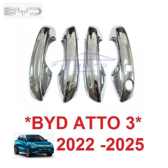 ครอบมือจับประตู สีชุบโครม BYD ATTO 3 ATTO3 2022 - 2025 ใส่ร่วมกันได้ บีวายดี ออตโต้ ครอบมือเปิดประตู ฝาครอบ มือจับประตู