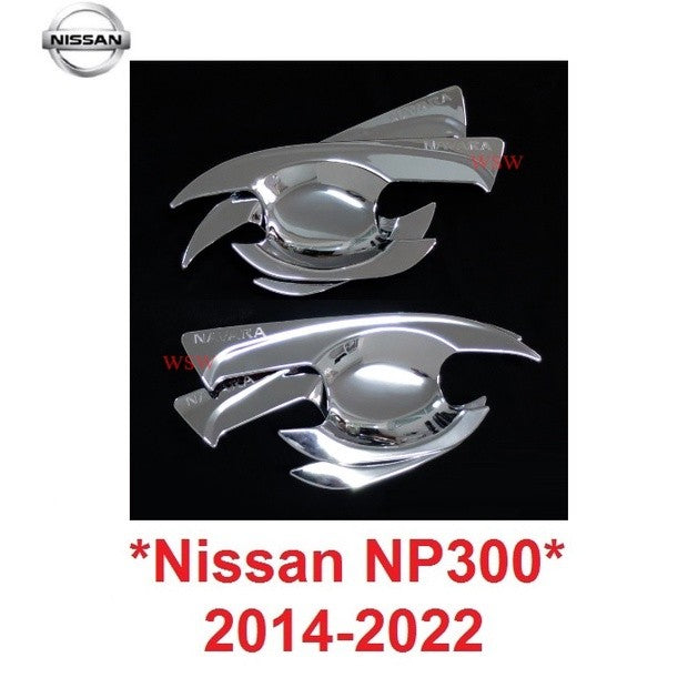 ถาดรองมือเปิดประตู Nissan Navara NP300 2014 - 2020 ชุบโครเมี่ยม นิสสัน นาวาร่า เบ้ากันรอย เบ้ามือจับประตู เบ้ารองมือเปิด