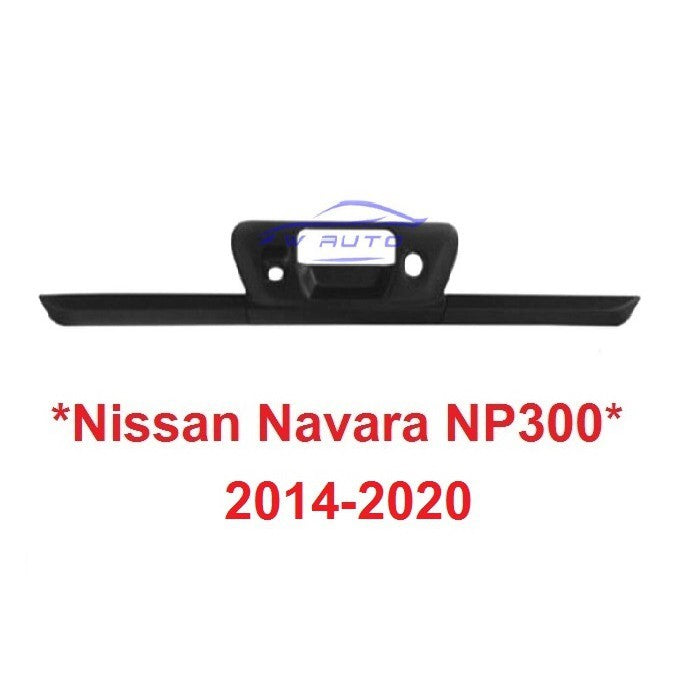 รุ่นมีกล้อง ครอบมือเปิดท้าย Navara NP300 2014 - 2019 นิสสัน นาวาร่า ครอบเบ้าท้าย ครอบมือดึงฝาท้าย สีดำ เบ้าท้าย Nissan