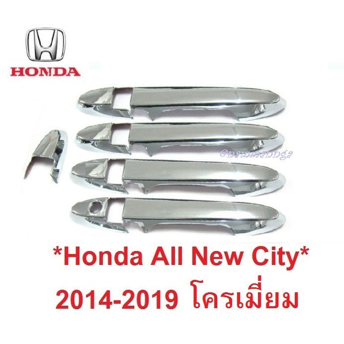 สีโครเมี่ยม ครอบมือจับประตู HONDA CITY 2014 - 2019 ฮอนด้า ซิตี้ รุ่นรองTop ครอบมือดึง ครอบมือเปิดประตู