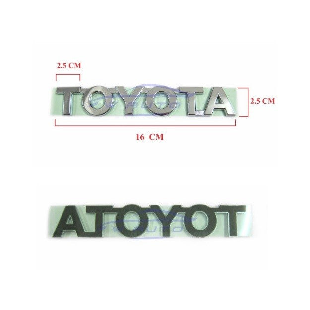 ยาว16ซม แท้ศูนย์ TOYOTA logo โตโยต้า โลโก้ ป้าย ชุบโครม โครเมี่ยม RAV4 YARIS PRADO HIACE MR2 MRS CAMRY ALTIS - Image 2