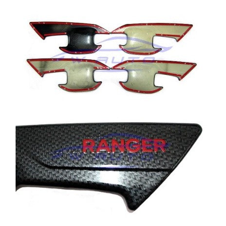 ลายเคฟล่า เบ้ากันรอยประตู Ford Ranger 2022 2023 ฟอร์ด เรนเจอร์ ถ้วยมือเปิด เบ้ารองมือเปิด ถาดรองมือเปิดประตู - Image 3