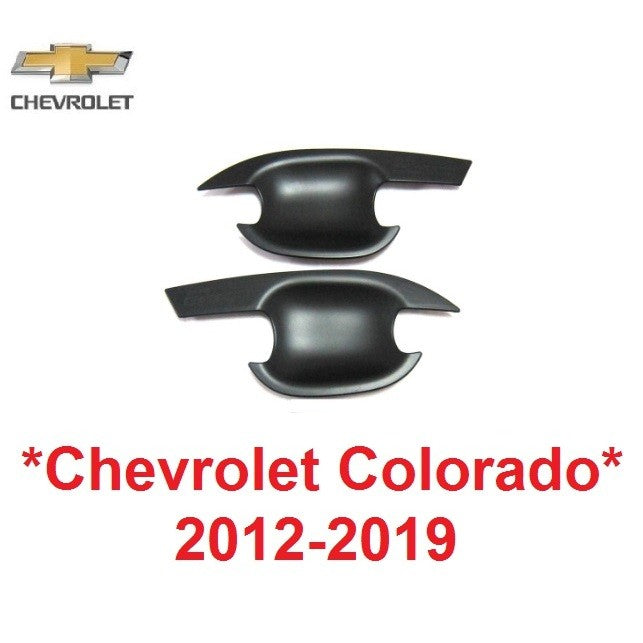 สีดำด้าน เบ้ารองมือเปิด Chevrolet Colorado 2012 - 2019 เชฟโรเลต โคโลราโด ถาดรอง เบ้ามือจับประตู เบ้ามือ เบ้ากันรอย - Image 5