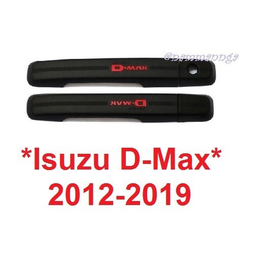 ครอบมือเปิดประตู Isuzu DMax 2012 - 2019 อีซูซุ ดีแม็กซ์ 1.9 สีดำด้าน โลโก้แดง ครอบมือดึง D MAX ดีแมค ครอบมือจับประตู - Image 7