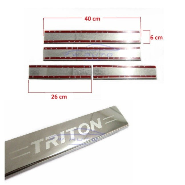 รุ่น4ประตู ชายบันได ชุบโครเมี่ยม Mitsubishi Triton 2023 2024 2025 มิตซูบิชิ ไทรทัน ชายบันไดประตู L200 MV สคัพเพลส กันรอย - Image 2