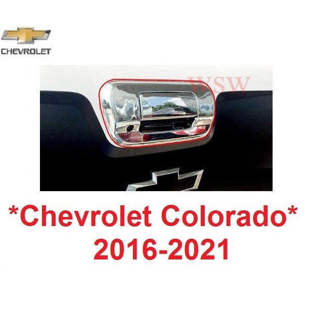 แบบแปะ ครอบมือเปิดท้าย สีชุบ CHEVROLET COLORADO 2015 - 2020 ครอบมือดึง ฝาท้าย มือเปิด เชฟโรเลต โคโลราโด้ ครอบมือดึงท้าย