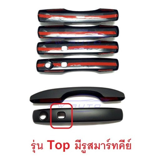 รุ่นTOP ครอบมือเปิดประตู ฟอร์ด เรนเจอร์ 2022 2023 Ford Ranger WT SPORT XLT ครอบมือดึงประตู ครอบมือจับประตู สีดำด้าน - Image 2