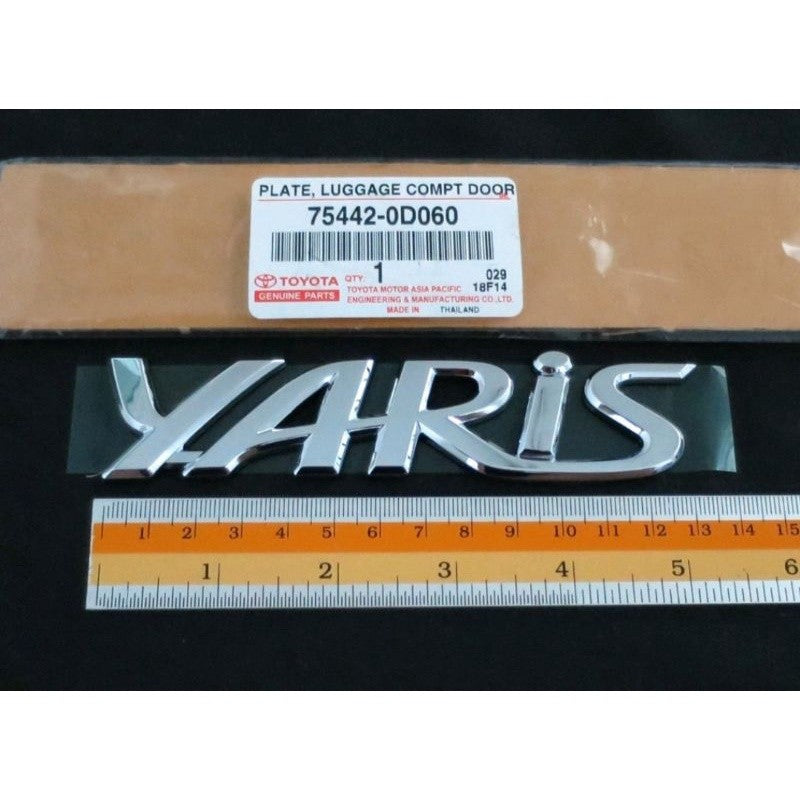 YARIS แท้ศูนย์ logo TOYOTA โตโยต้า โลโก้ป้าย ชุบโครม ตัวหนังสือ โครเมี่ยม โตโยต้า ยาริส ทุกรุ่น