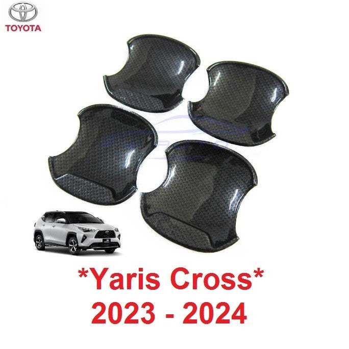 เบ้ารองมือเปิด ประตู Toyota Yaris Cross 2023 2024 2025 โตโยต้า ยาริส ครอส ถาดรองถ้วยรองมือ เบ้ากันรอย คาร์บอน เคฟล่า - Image 7