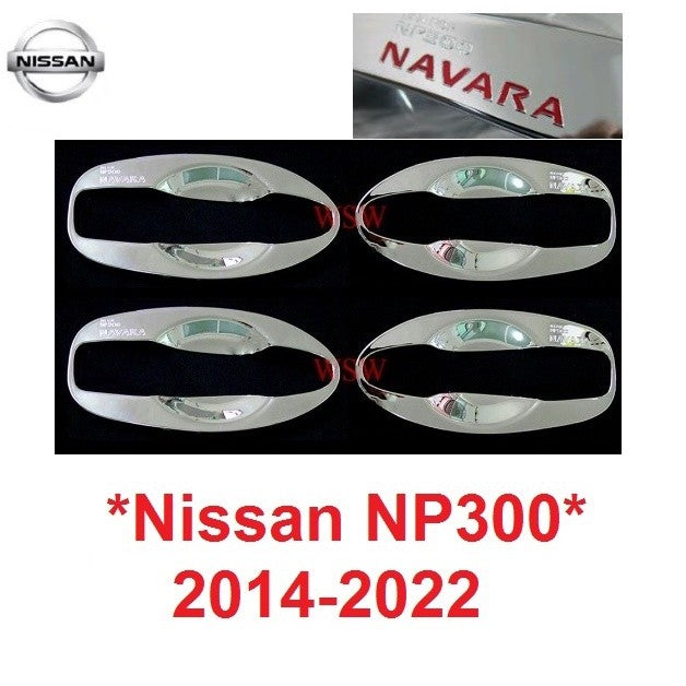 โลโก้แดง เบ้ากันรอย Nissan Navara NP300 2014 - 2022 นิสสัน นาวาร่า เบ้ามือจับประตู ถาดรองมือเปิดประตู เบ้ารองมือเปิด