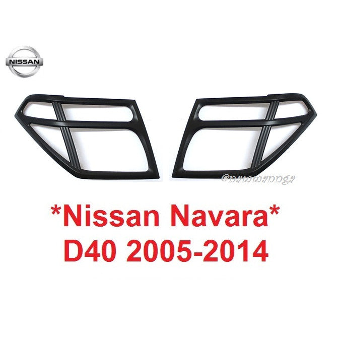 สีดำด้าน ครอบไฟหน้า NISSAN NAVARA D40 2005 - 2014 นิสสัน นาวาร่า โฉมเก่า 2011 2013 ST STX ของแต่งนาวาร่า ครอบไฟ แต่งไฟ